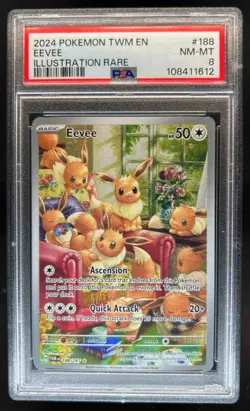 2024 Pokemon Twilight Masquerade Eevee #188/167 PSA 8 - Image 1