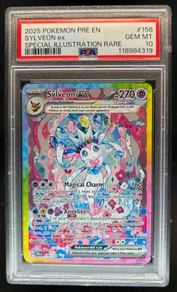2025 Pokemon Prismatic Evolutions Sylveon ex #156/131 PSA 10 - Image 1