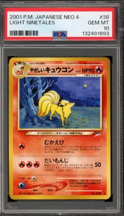 Pokemon Light Ninetales Neo 4 Japanese #038 PSA 10 Gem Mint - Image 1