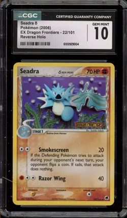 Pokemon Seadra EX Dragon Frontiers Reverse Holo Rare #22 CGC 10 Gem Mint - Image 1