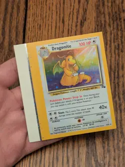 Pokemon Fossil Holo Dragonite Edge Of Sheet NFC Miscut Error - Image 1