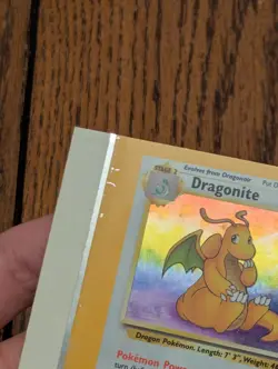 Pokemon Fossil Holo Dragonite Edge Of Sheet NFC Miscut Error - Image 2