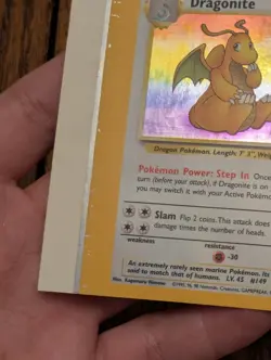 Pokemon Fossil Holo Dragonite Edge Of Sheet NFC Miscut Error - Image 4