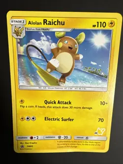 Alolan Raichu #25 SM65 Black Star Promo Pikachu Stamped Pokemon TCG Card - Image 3
