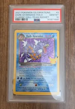 2021 POKEMON CELEBRATIONS CLASSIC COLL #8 DARK GYARADOS-HOLO PSA 10 - Image 1