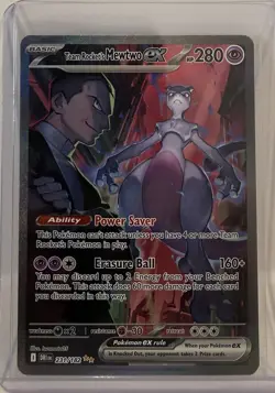 Pokemon TCG Destined Rivals Team Rocket’s Mewtwo EX Special Illustration Rare - Image 1