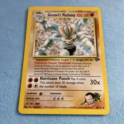 Pokemon TCG Giovanni's Machamp 6/132 2000 Gym Challenge Holo Rare Vintage Y2k LP - Image 2