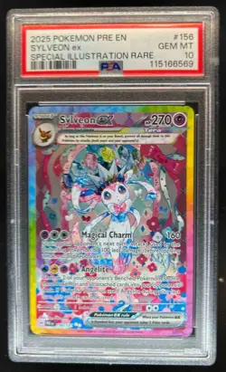 2025 Pokemon Prismatic Evolutions Sylveon ex #156/131 PSA 10 - Image 1