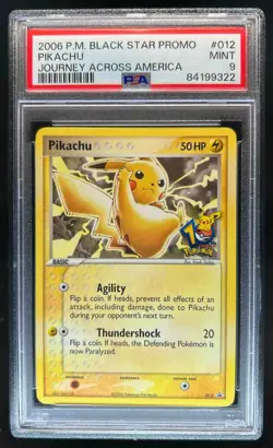 2006 Pokemon Black Star Promo Pikachu Journey Across America #012 PSA 9 - Image 1
