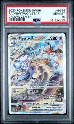 2023 Pokemon Crown Zenith Mewtwo Vstar Full Art #GG44 GEM MT PSA 10 Crown Zenith - Image 1