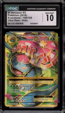 Pokemon M Venusaur EX XY Evolutions Full Art #100 CGC 10 Gem Mint - Image 1