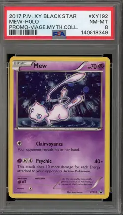 Pokemon Mew Magearna Mythical Coll. Black Star Holo Promo XY192 PSA 8 - Image 1