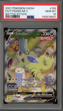 Pokemon Tyranitar V Battle Styles Full Alt Art #155 PSA 10 Gem Mint - Image 1