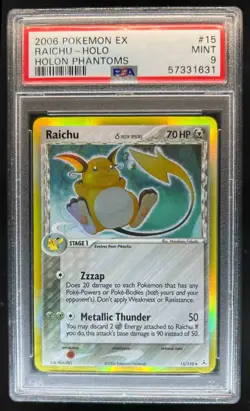 2006 Pokemon EX Holon Phantoms Raichu Delta Species #15/110 PSA 9 - Image 1