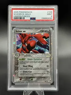 PSA 9 - Scizor ex - 108/115 - EX Unseen Forces 2005 - Holo Swirl - Pokemon TCG - Image 1