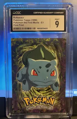 Bulbasaur Topps E1 Pokemon The First Movie First Print CGC 9 - Image 1