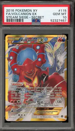Pokemon Volcanion EX XY Steam Siege Secret Rare #115 PSA 10 Gem Mint - Image 1