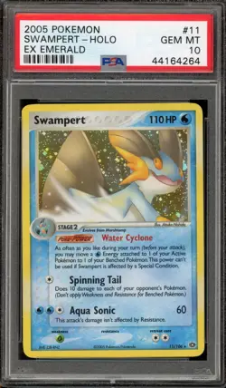 Pokemon Swampert EX Emerald Holo Rare #11 PSA 10 Gem Mint - Image 1