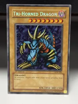 Tri-Horned Dragon LOB-000 Legend of Blue Eyes White Dragon Secret 1st Edition #2 - Image 1