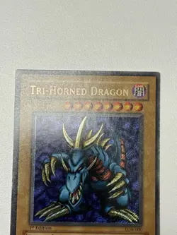 Tri-Horned Dragon LOB-000 Legend of Blue Eyes White Dragon Secret 1st Edition #2 - Image 2