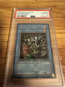 2002 YU-GI-OH! MRL-MAGIC RULER 1ST EDITION #029 RELINQUISHED PSA 10 - Image 1