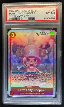 2024 One Piece Two Legends Tony Tony.Chopper Alternate Art #OP08-007 PSA 8 - Image 1
