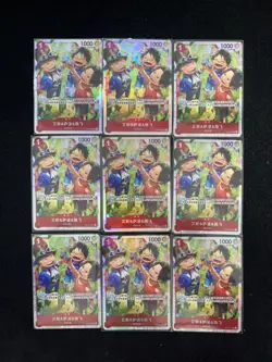 2025 One Piece TCG S-Chinese OP13-007 SR Sabo & Ace & Luffy Lot*9 LU57 - Image 1