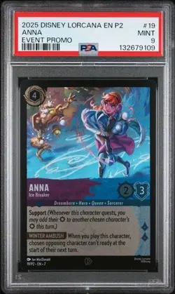 2025 DISNEY LORCANA EN P2-PROMO #19 ANNA EVENT PROMO PSA 9 - Image 1