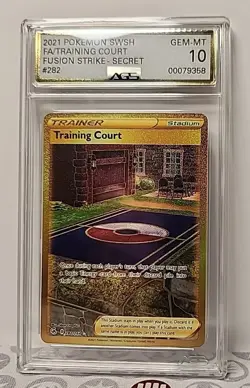 AGS 💎 10 Training Court #282 Secret Rare 2021 Pokemon Fusion Strike Card Graded - Image 2