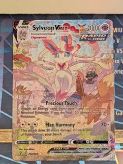Sylveon VMAX 212/203 Secret Rare Full Art Rapid Strike Holo Pokemon Card - Image 1