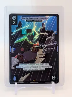 Vibes TCG FOIL Bashful Swordsman Penguin - Enter the Huddle Card # 103 - Image 1