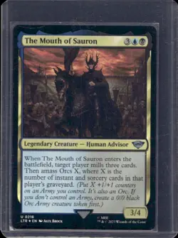 2023 Magic MTG Lord of Rings Tales Middle-Earth Mouth Sauron Foil #0216 - Image 1
