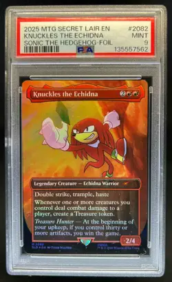 2025 MTG Secret Lair EN Knuckles The Echidna Sonic the Hedgehog Foil #2082 PSA 9 - Image 1