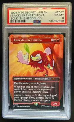 2025 MTG Secret Lair EN Knuckles The Echidna Sonic the Hedgehog #2082 PSA 8 - Image 1