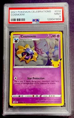 2021 Pokemon Celebrations #014 COSMOEM HOLO PSA 9 MINT - Image 1
