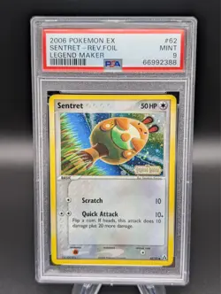 PSA 9 Pokemon TCG 2006 EX Legend Maker #62/92 Sentret Reverse Foil Holo - Image 1