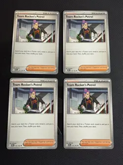 4x Team Rocket's Petrel - NM Playset - Trainer x4 - Pokemon TCG Destined Rivals - Image 1