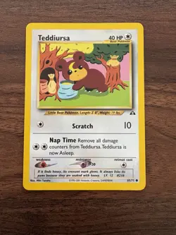 Teddiursa Vintage 2001 Pokemon Neo Discovery TCG Card 65/75 NM - Image 1