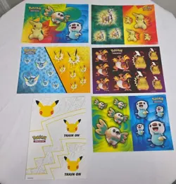 Pokemon TCG Sticker Sheets MIXED LOT OF 6 From Collector's Chests 2020 2021 2022 - Image 1