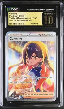 Pokemon English Carmine 217/167 2024 Twilight Masquerade CGC Pristine 10 - Image 1