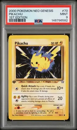 2000 POKEMON NEO GENESIS 1ST EDITION #70 PIKACHU PSA 9 - Image 1