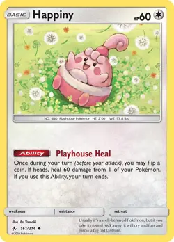 Happiny 161/214 Uncommon SM - Unbroken Bonds Pokemon Card - Image 1