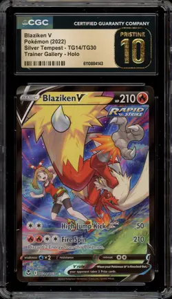 Pokemon Blaziken V Silver Tempest Trainer Gallery Full Art #TG14 CGC 10 Pristine - Image 1