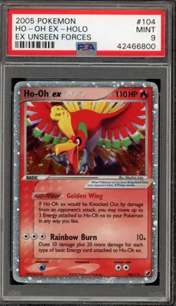 Pokemon Ho-Oh ex EX Unseen Forces Holo Ultra Rare #104 PSA 9 Mint - Image 1