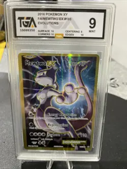 2016 POKEMON XY EVOLUTIONS #103/108 MEWTWO EX FULL AR TGA 9 - Image 1