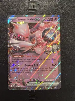 Pokemon TCG Team Rocket's Mewtwo ex 081/182 Destined Rivals Doube Rare NM - Image 1