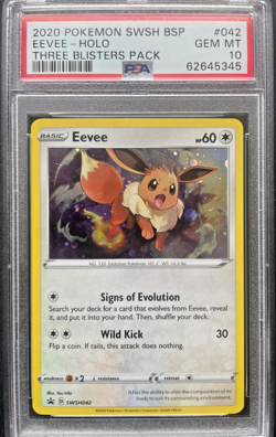Pokemon Eevee Three Pack Blister Black Star Promo Holo PSA 10 Gem Mint - Image 1