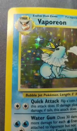*NEAR MINT* Rare Holographic Pokemon Jungle Set Vaporeon 12/64 (Unltd, English) - Image 3