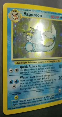 *NEAR MINT* Rare Holographic Pokemon Jungle Set Vaporeon 12/64 (Unltd, English) - Image 5