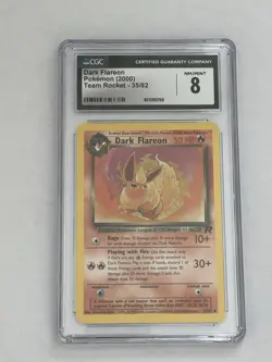 CGC 6 Dark Flareon 35/82 2000 Team Rocket Pokemon Card - CGC 8 NM MT - Image 1